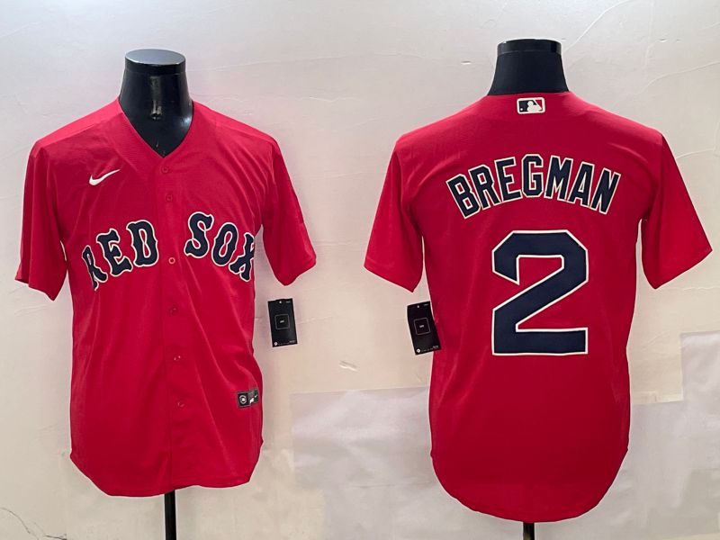 Men Boston Red Sox #2 Bregman Red Game 2025 Nike MLB Jersey style 5->boston red sox->MLB Jersey